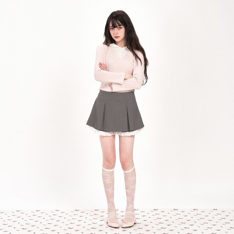 PETITE LAYERED WINTER BLOUSE - PINK
