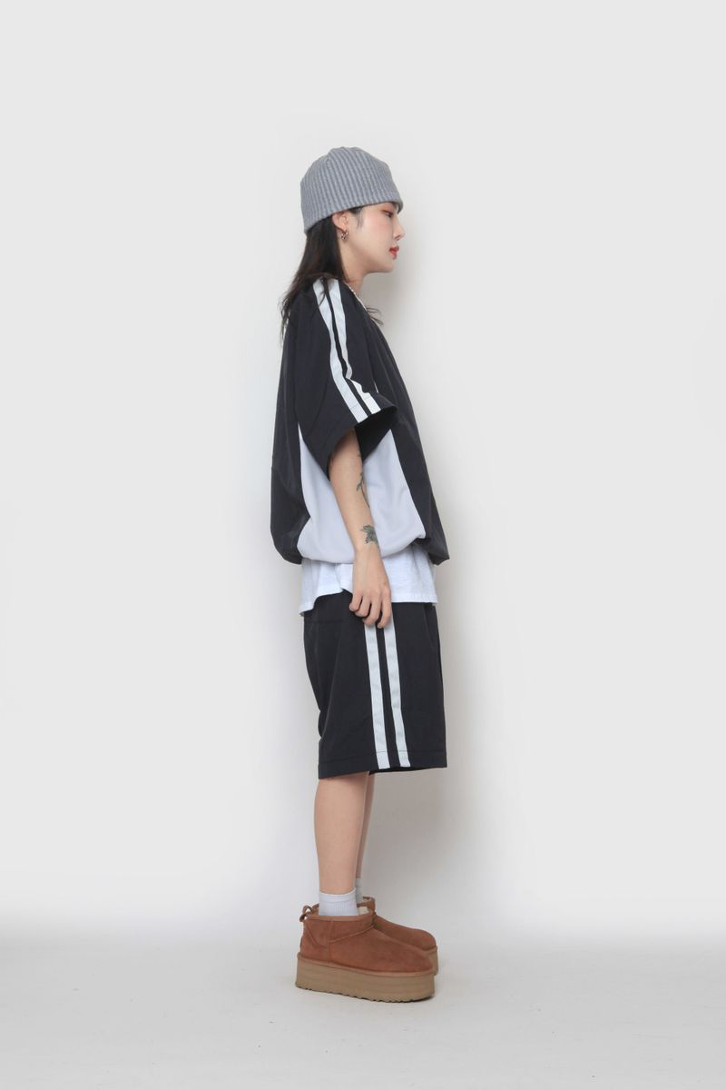 two-way nylon sweatshirt