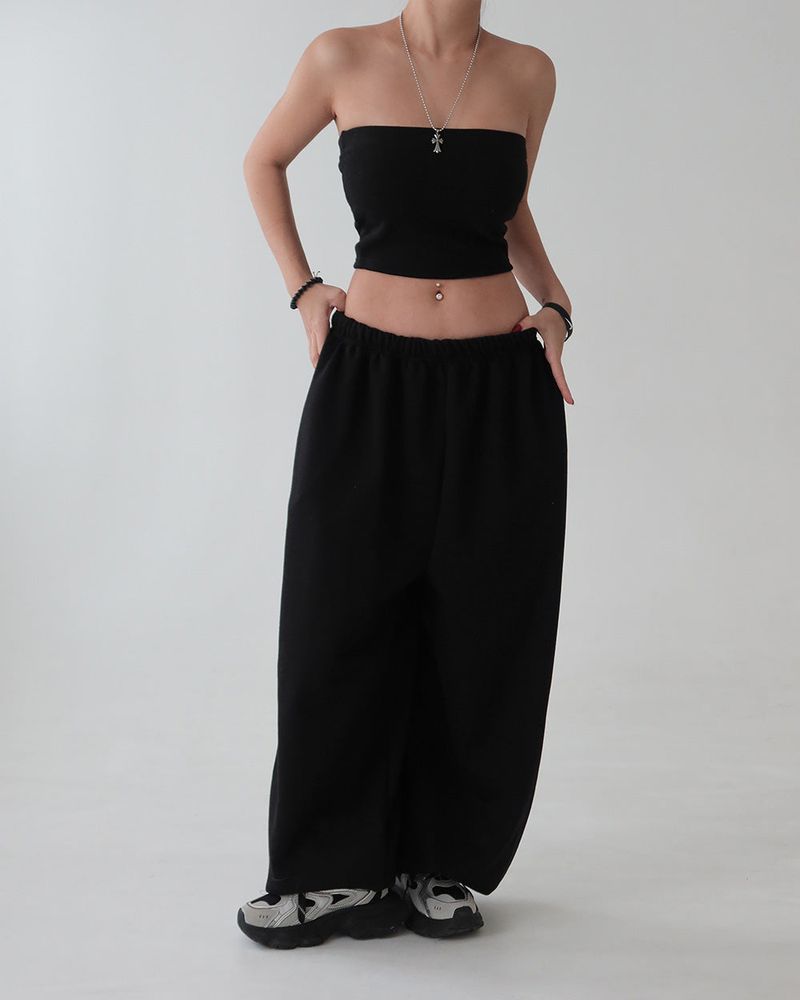 Dusen Tube Top & Jogging Pants Two Piece Set