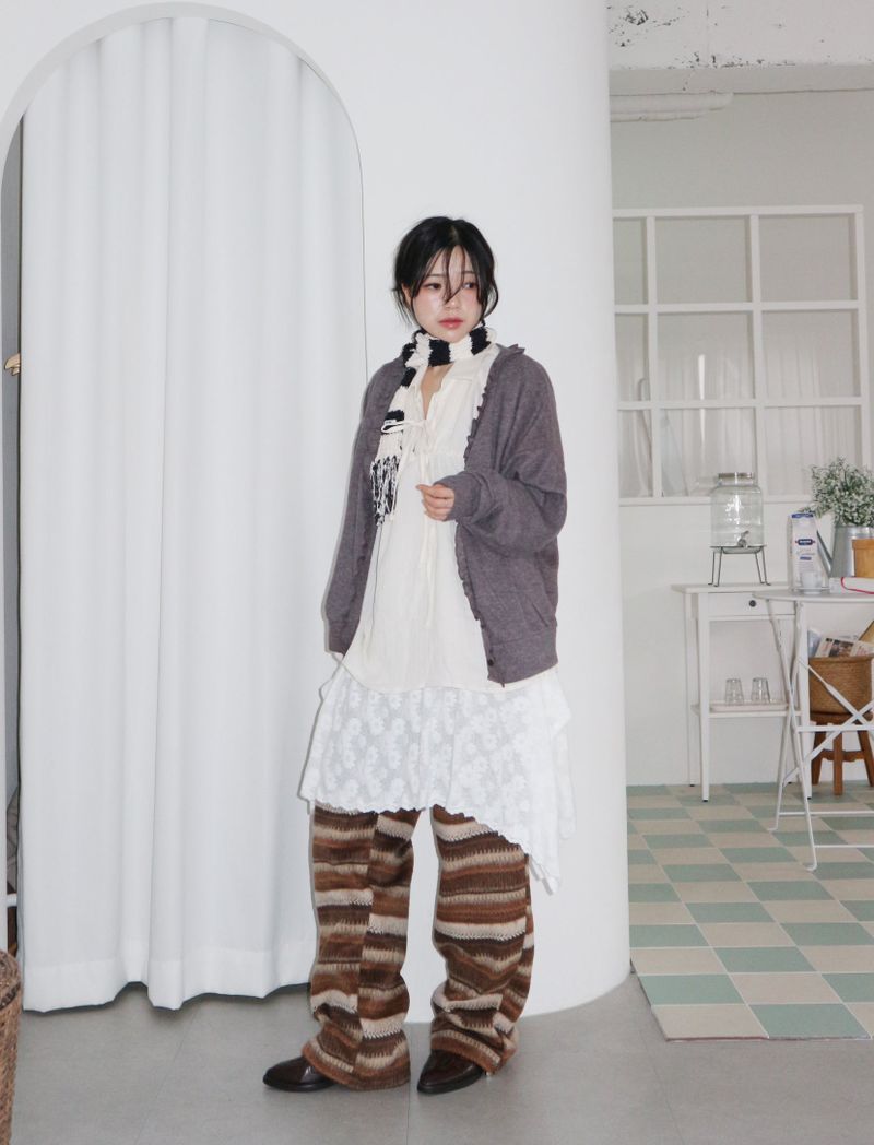 ナンバーTシャツレースバンディドニットアンバランススカート