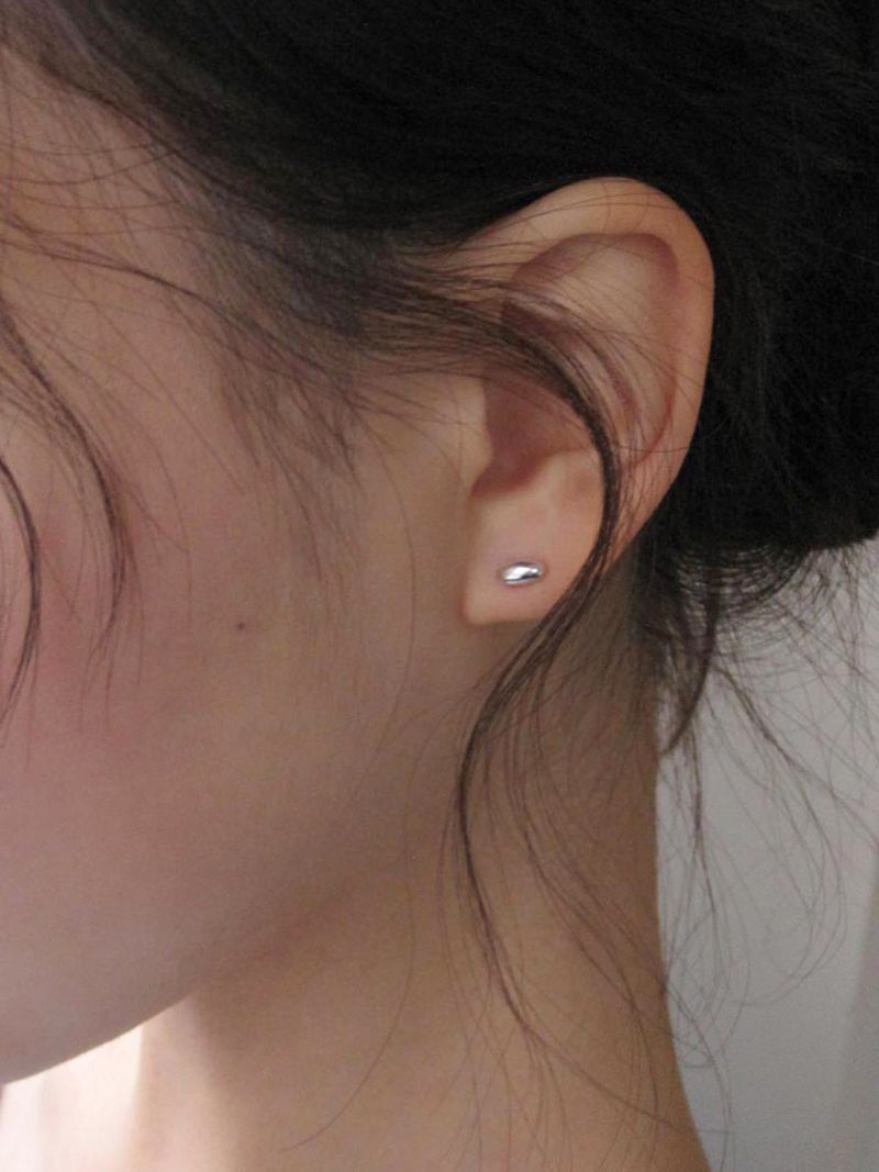 [925 Silver] Grain Earrings (Silver)