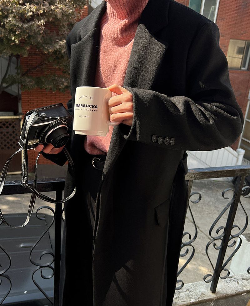 Wool robe hidden coat (2 color)