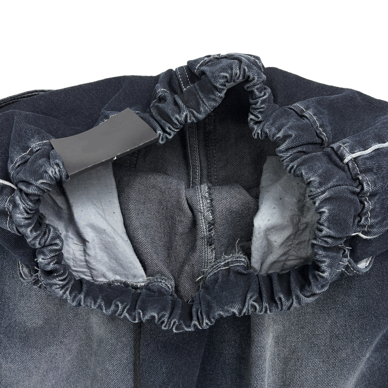 denim piping balloon pants