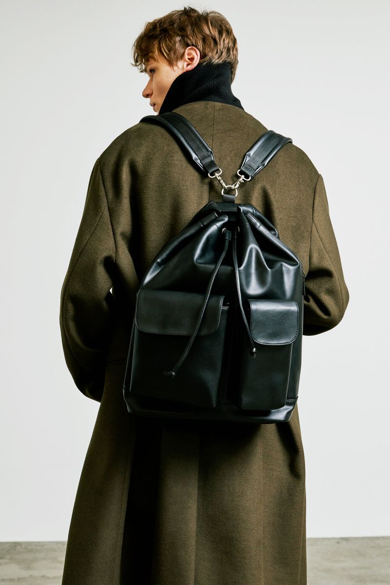 collarless front cover coat khaki