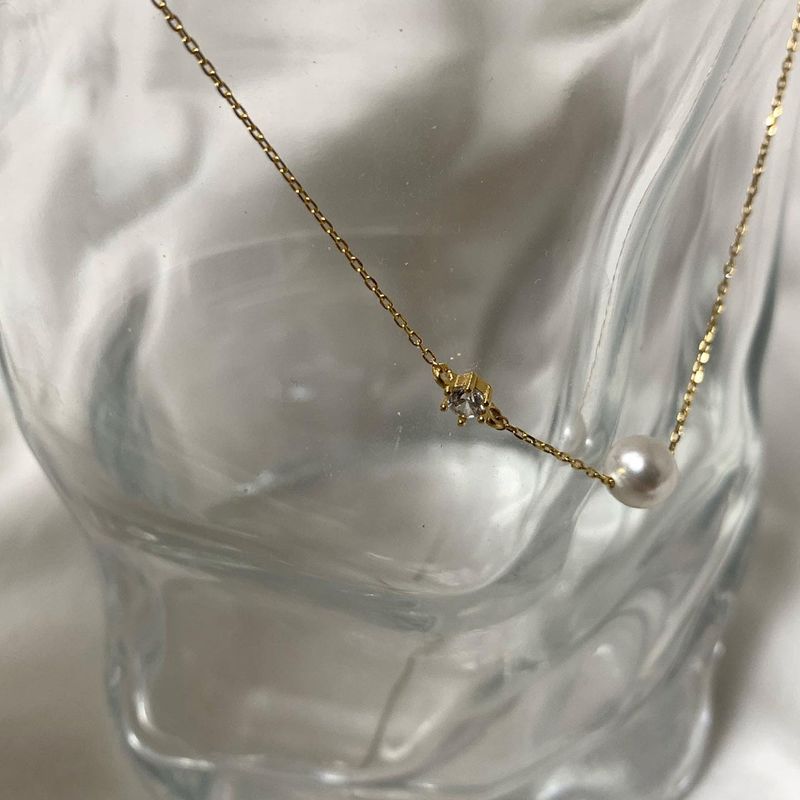 (silver925) パールキュービックネックレス *silver