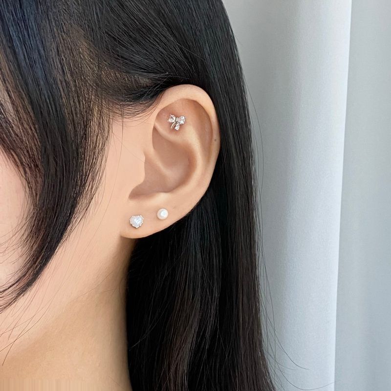 [5 set] Ribbon Pearl Piercing Set