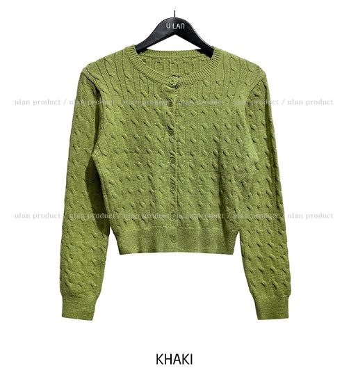 [U-BASIC] Laurent Round Cable Cardigan