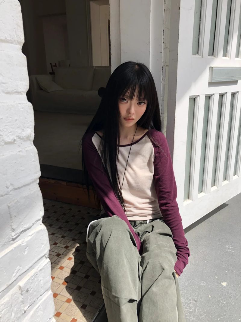 WONDER WONDER（ワンダーワンダー）の「Pli コントラスト ラグラン ロングスリーブTシャツ（トップス）」