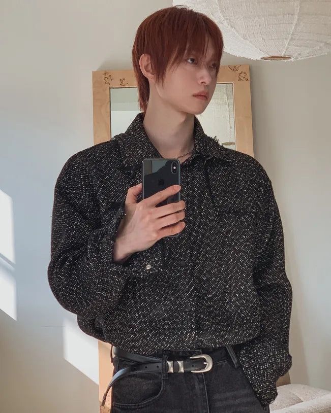 Ronent Tweed Wool Shirt Jacket