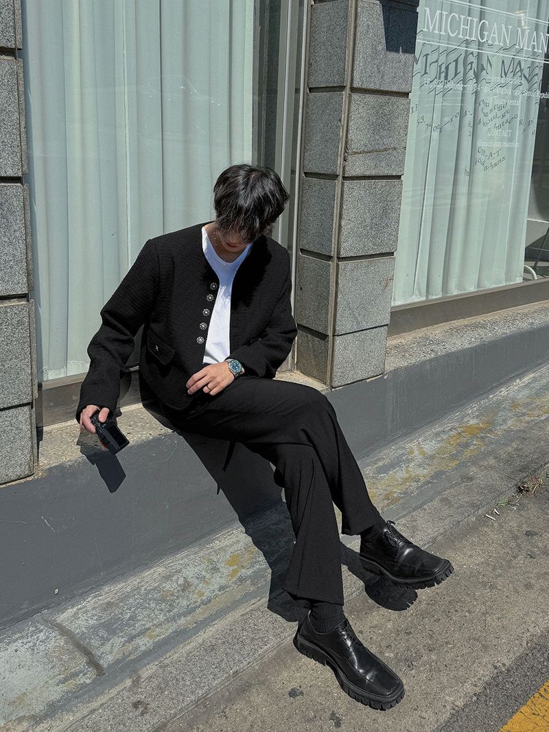 ASCLO Semi Wide Belt Slacks (4color)