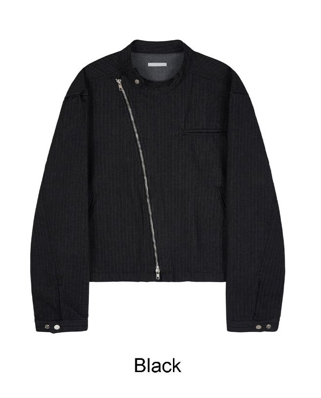 Karen Diagonal Herringbone Crop Jacket