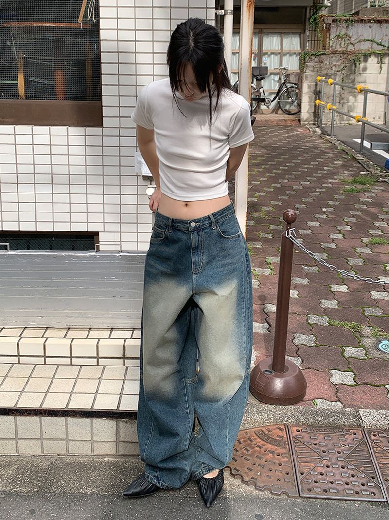 RIBBED HALF NECK TEE (4C)