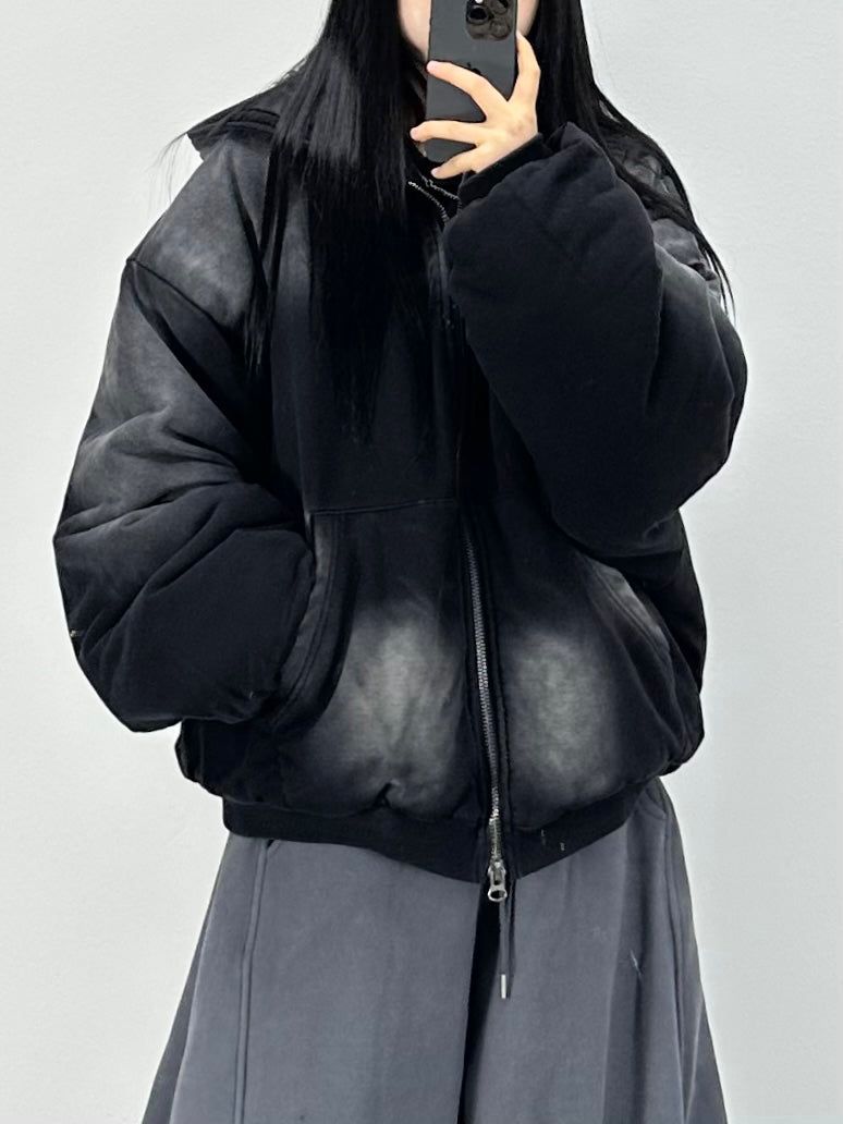 bomber washing hooded jumper