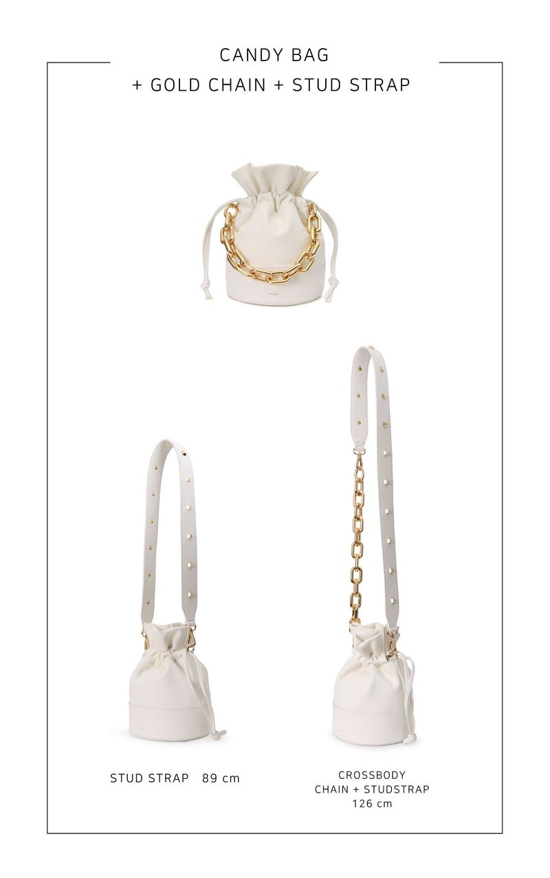 VIVICHO CANDY BAG / GOLD CHAIN /  STUD STRAP SET