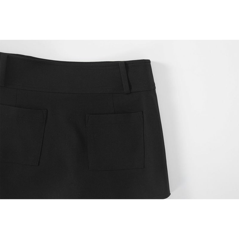 BELT MINI SKIRT-BROWN