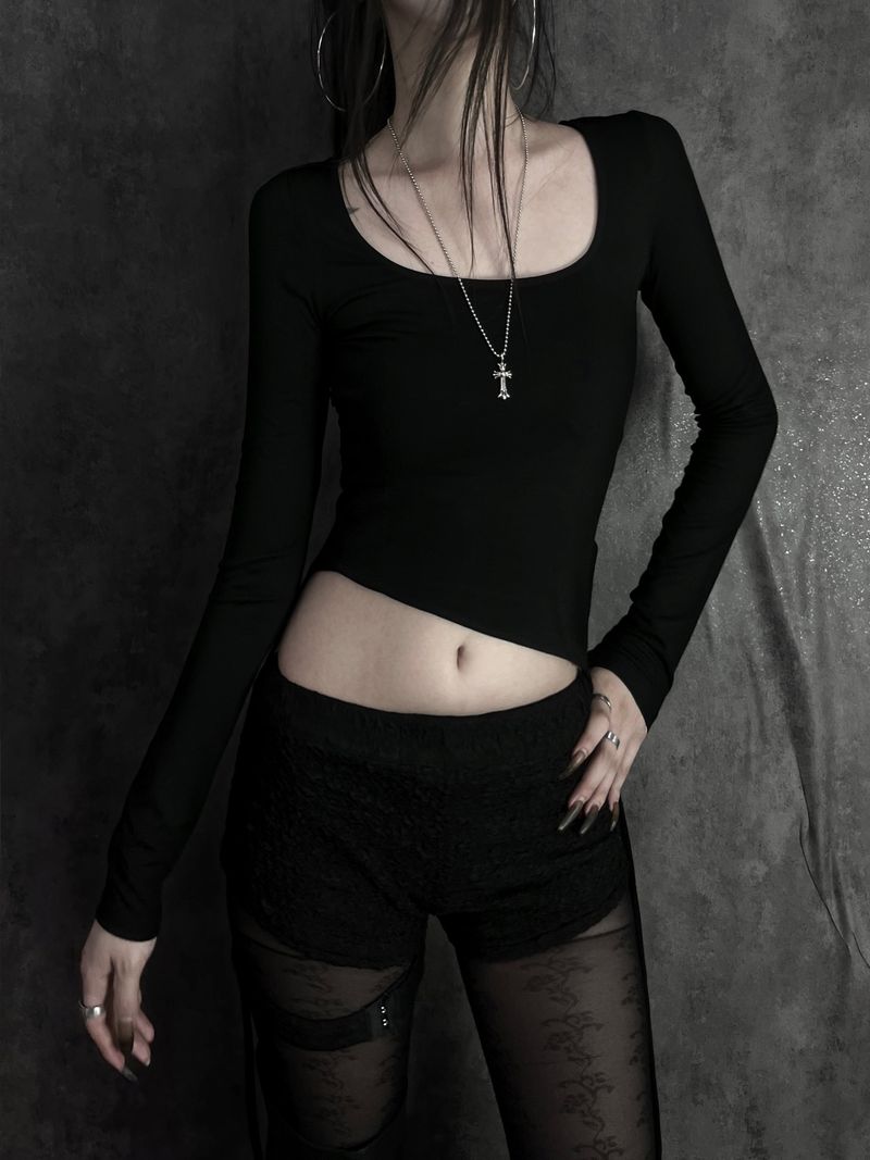 coin multi-strap crop T (2color)