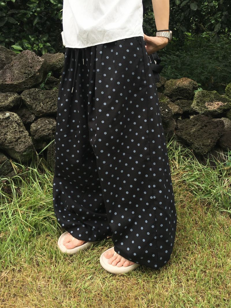 Polka Dot Wide Balloon Pants (2c)
