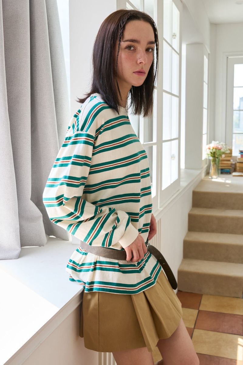MULTI STRIPE SYMBOL T IVORY
