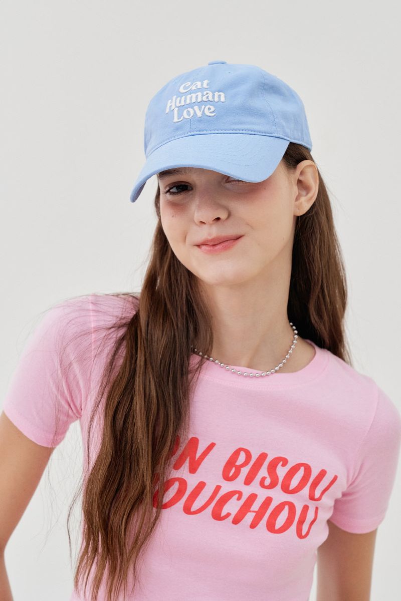 CAT HUMAN LOVE BALL CAP_BLUE
