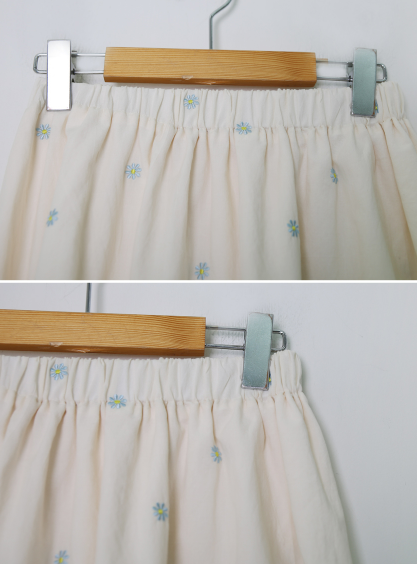 Flower Embroidery Flare Mini Skirt