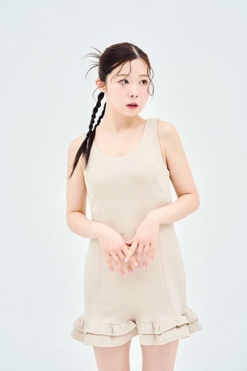 stretch ruffle dress