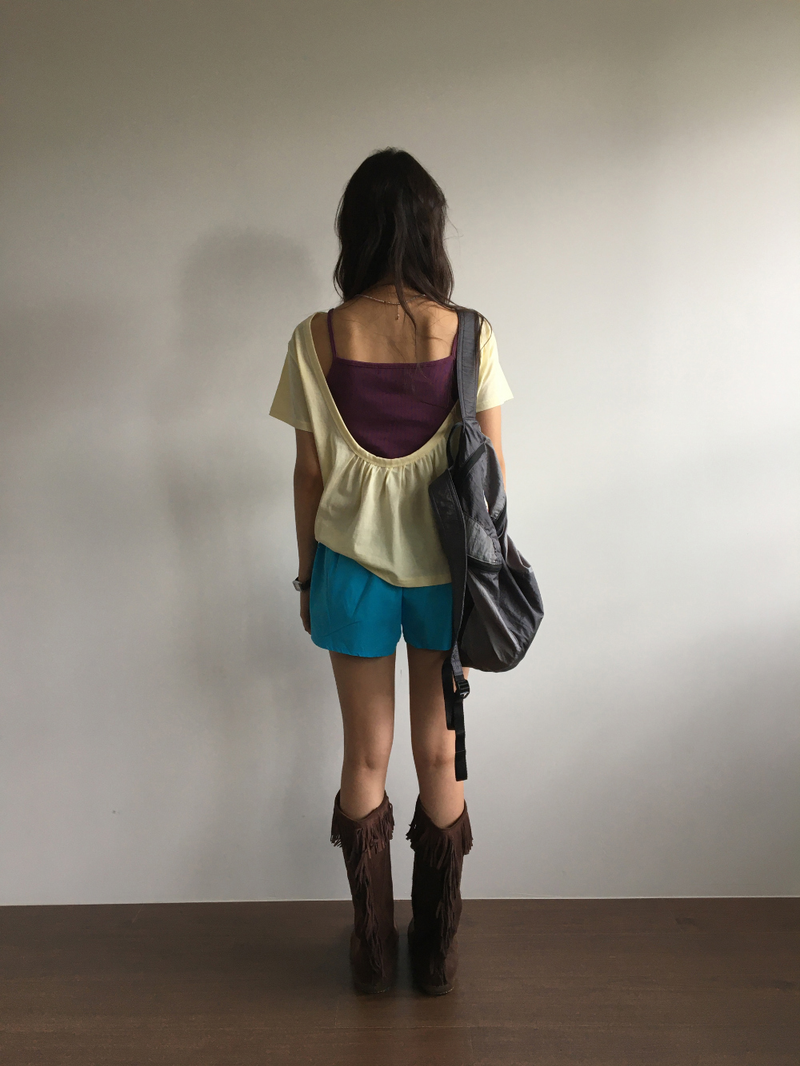 Neon button shorts (2color)