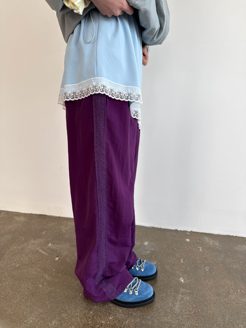 side lace nylon pants