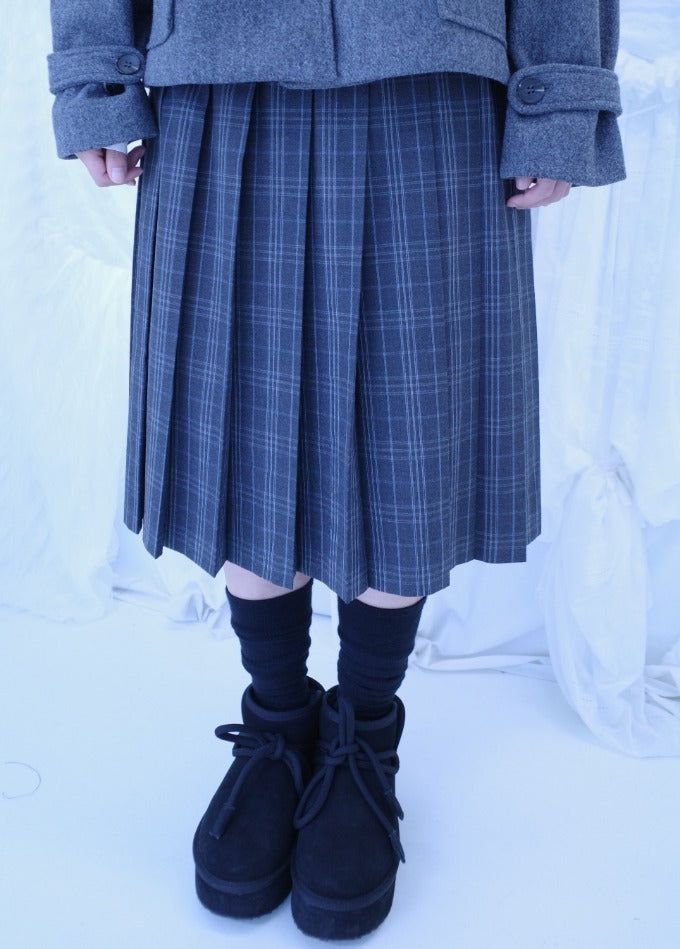 myorang(ミョラン)の「Bwin check midi pleats skirt(Skirts)」