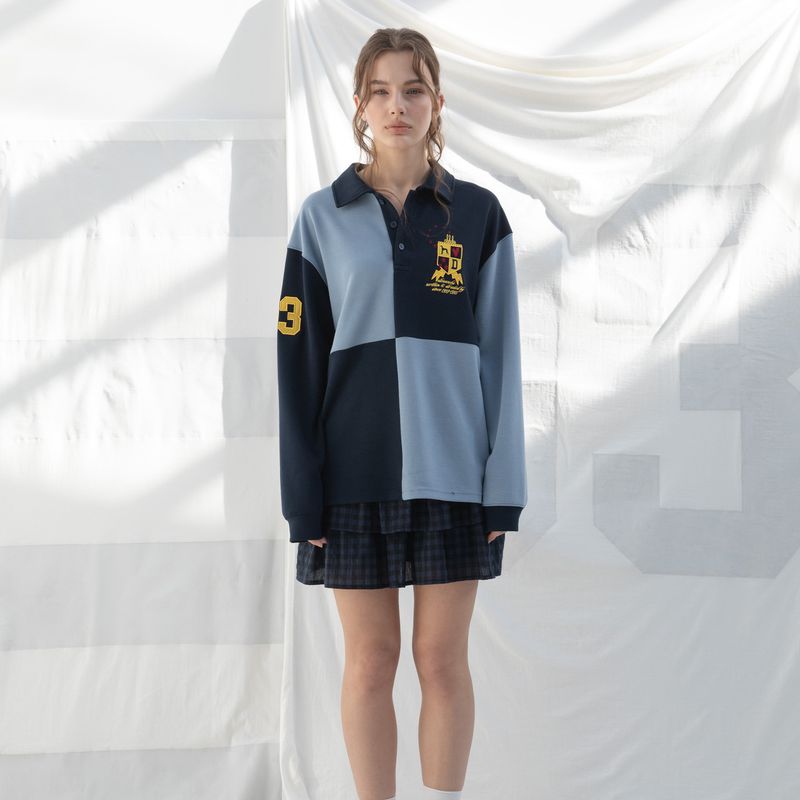 SQUARE PK SHIRT (BLUE/NAVY)