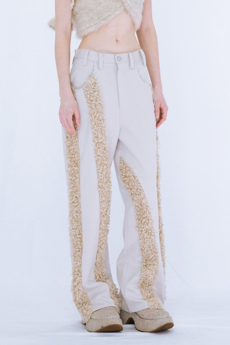 FUR STRAIGHT PANTS