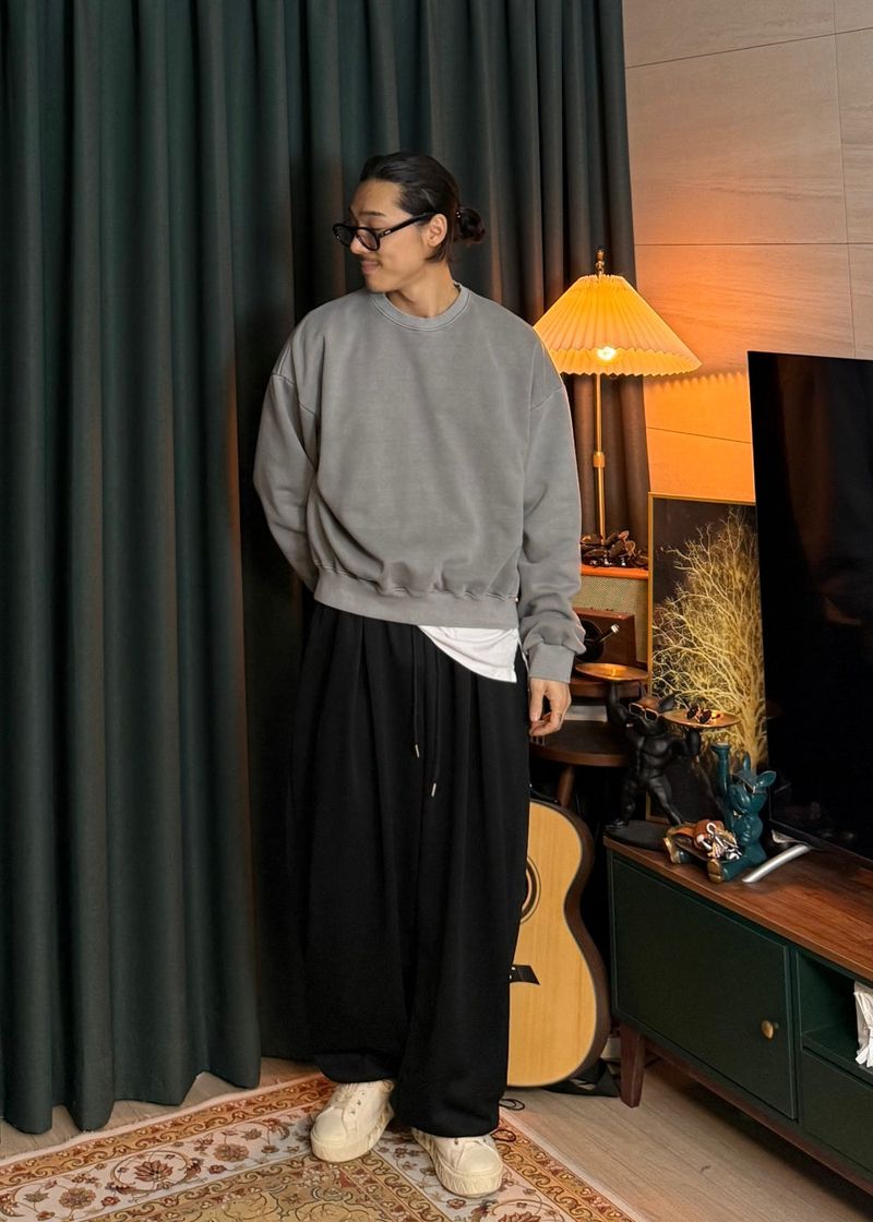 Double-pleated wide string pants 5COLOR