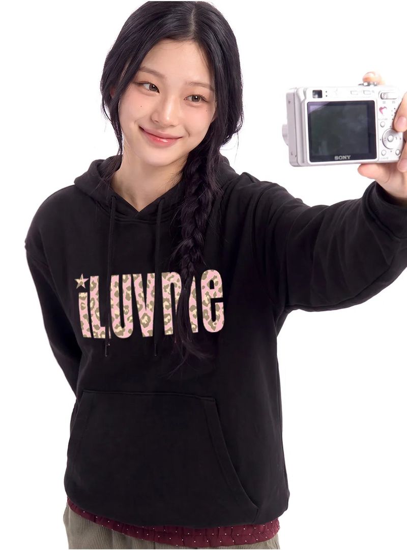 I LUV ME LEOPARD HOODIE (3color)