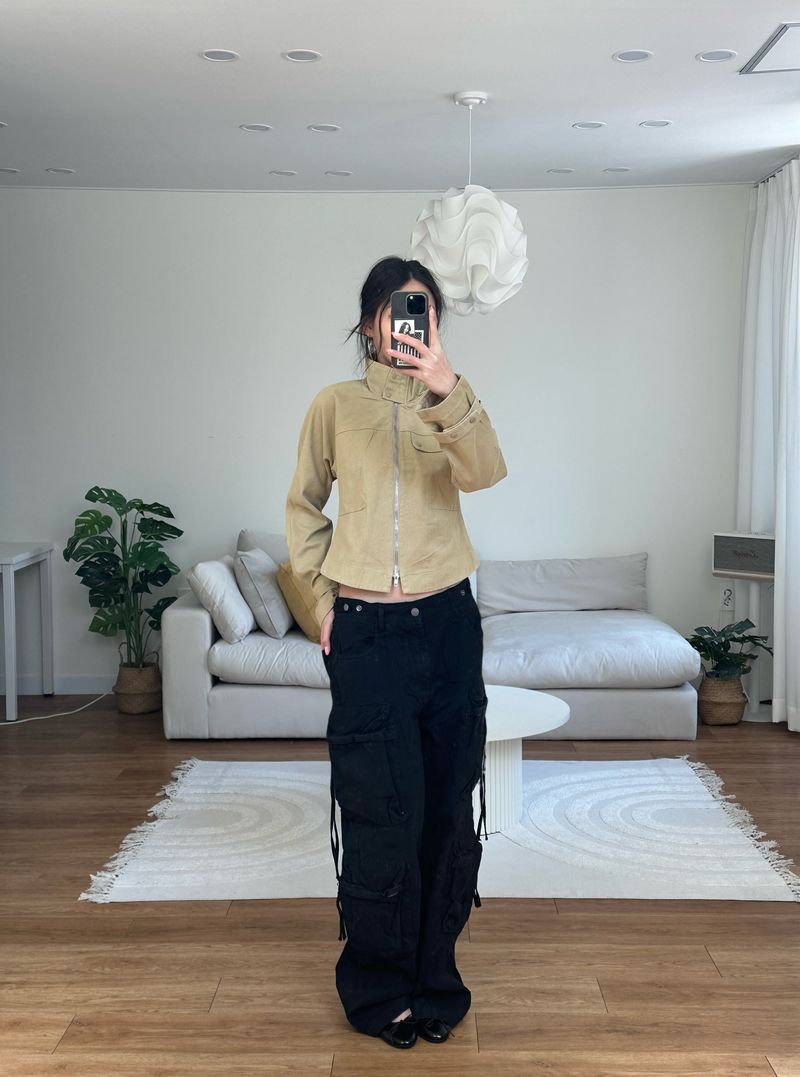 utility strap cotton jacket