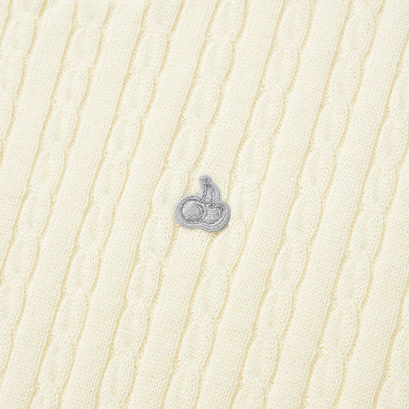 KIRSH PLAIN LINE POINT CABLE KNIT - IVORY
