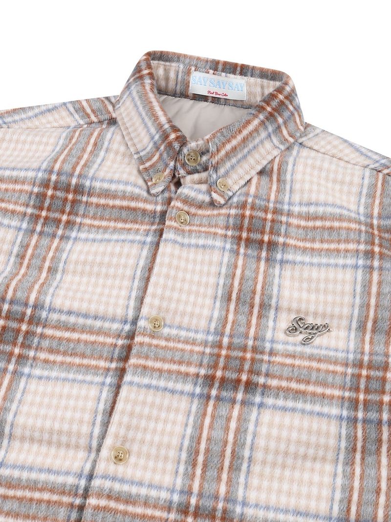 WOOL CHECK PUFFER SHIRTS
