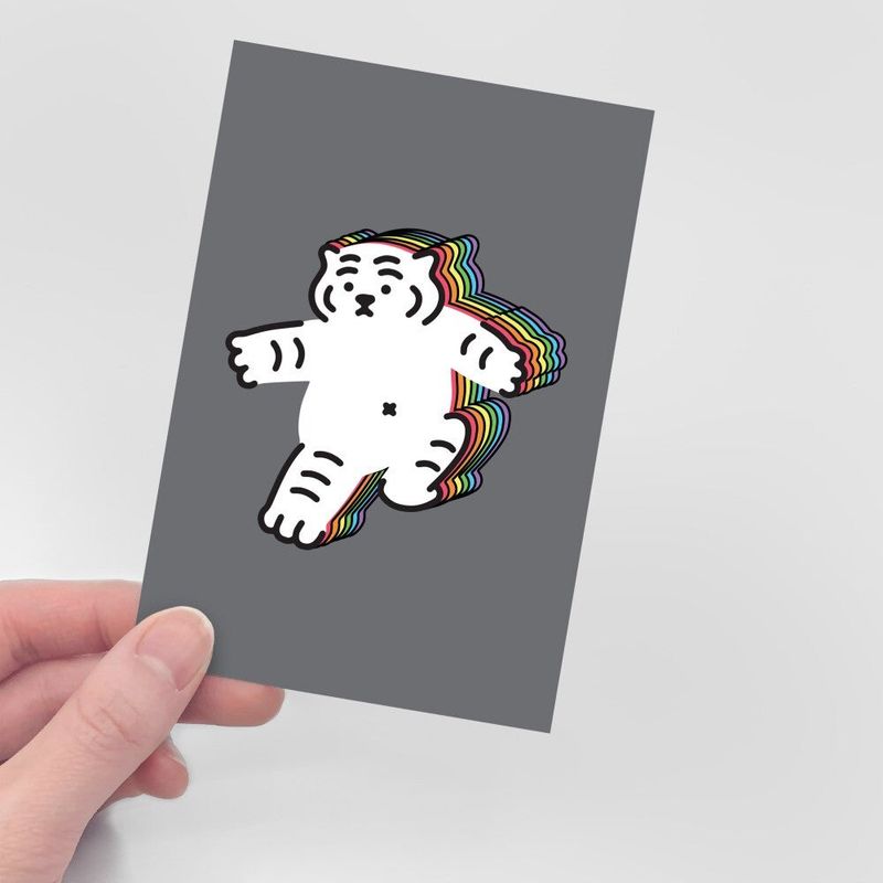 RAINBOW TIGER POST CARD