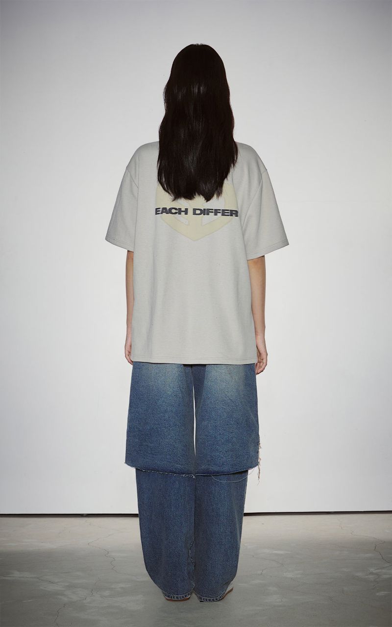 LAYERED DAMAGE DENIM_BEIGE INDIGO