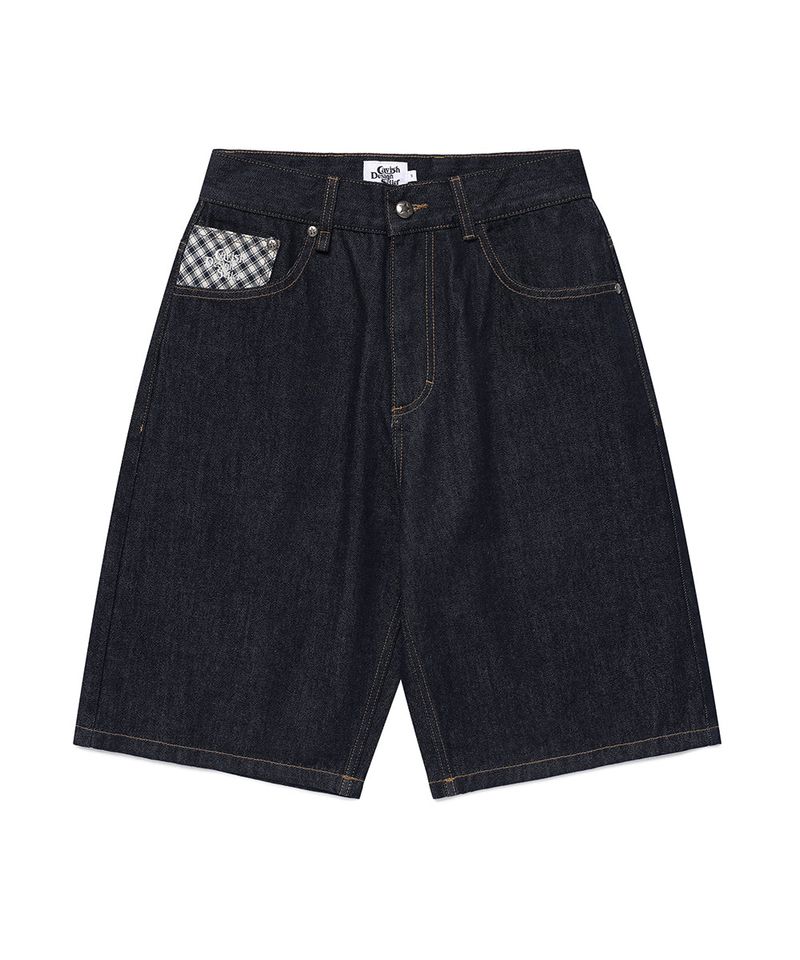 cavish（カビシ）の「CHECK APPLIQUE DENIM SHORTS BLUE(CV2GMFD160A)（Pants）」