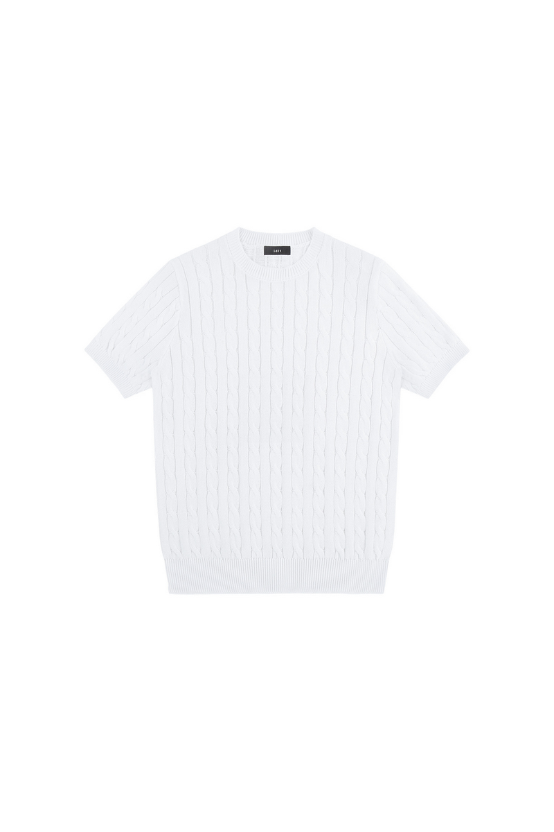 ケーブル ニット クルーネックTシャツ