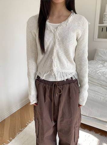 Frill knit cardigan(3color)