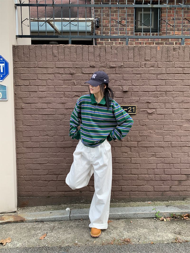 SLAB PINTUCK WIDE JEANS (3C)