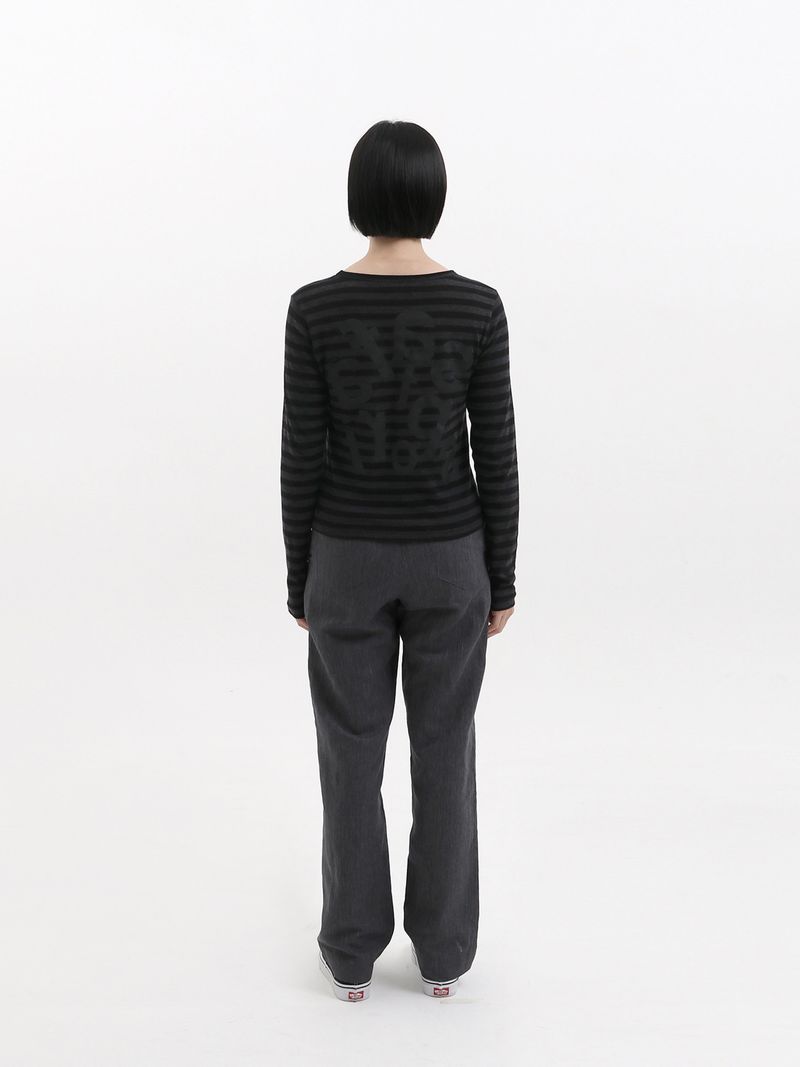 1/2 TICKETING STRIPE BORDER TEE (BLACK)