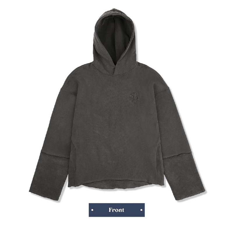 PIGMENT CUTTED HOODIE_CHARCOAL