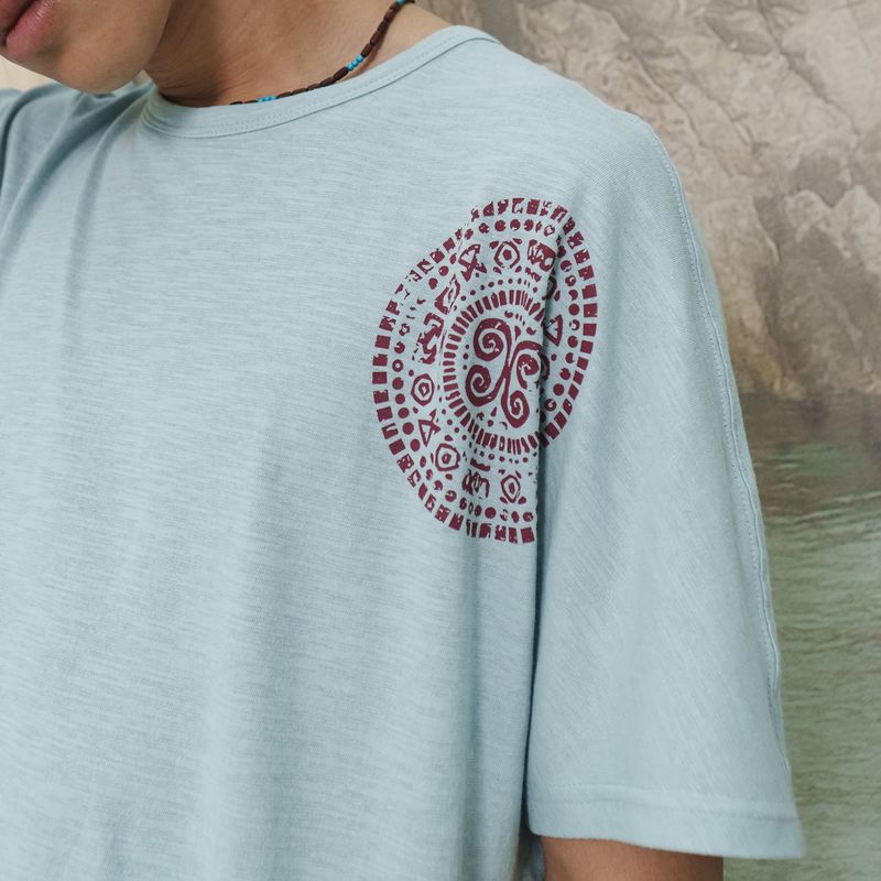 Boteh half T-shirts / Lagoon