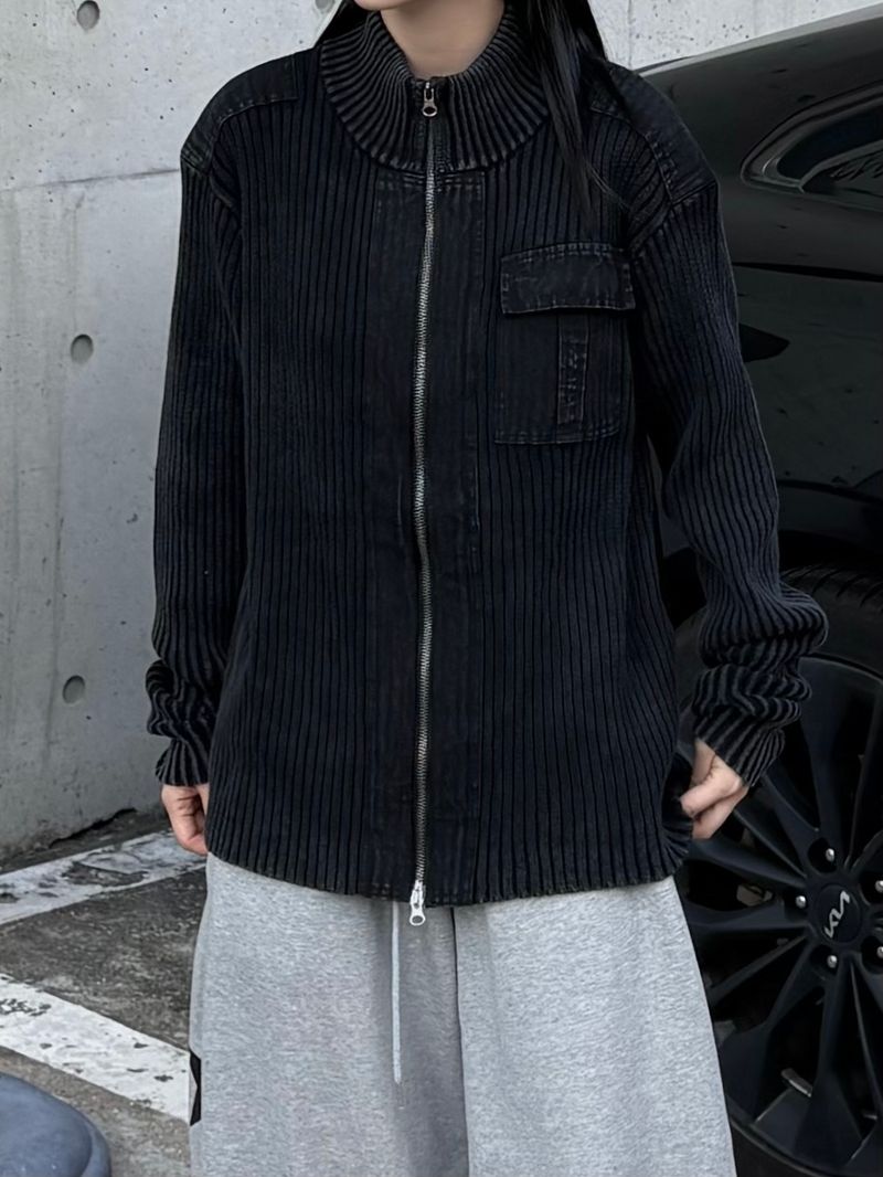 veneta garment dyed zip-up