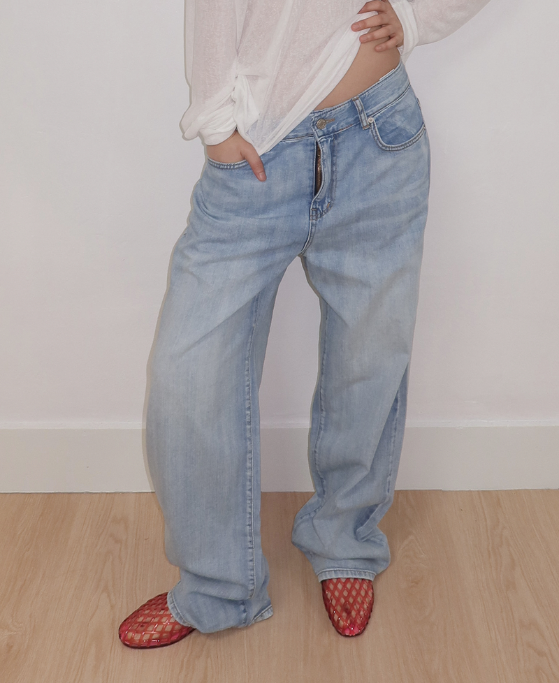 NOTHINGINCOMMON(ナッシングインコモン)の「시애틀 썸머 연청 워싱 데님팬츠(Pants)」