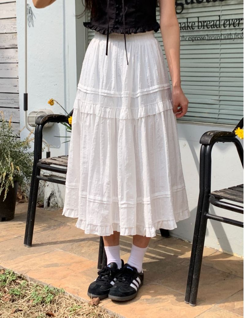 Leaf long skirt