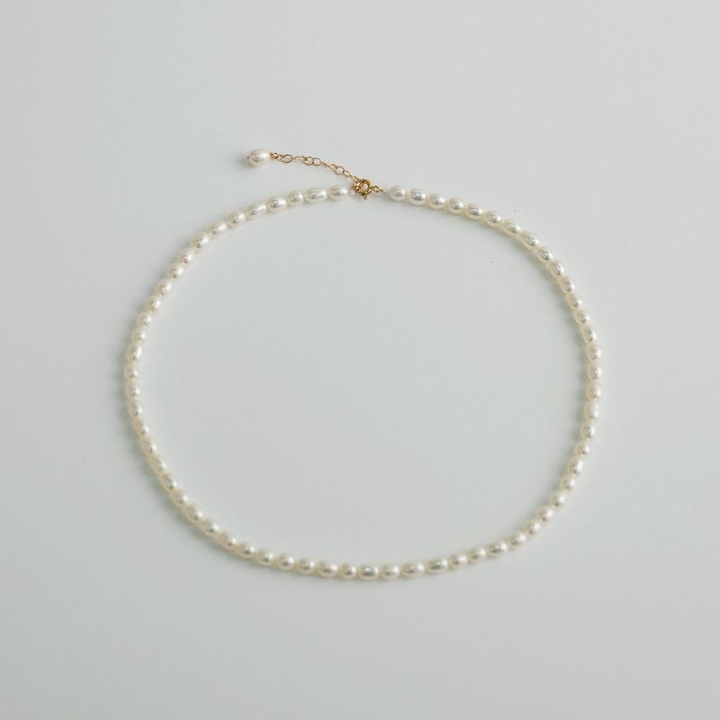 14K GOLD-FILLED RICE PEARL NECKLACE