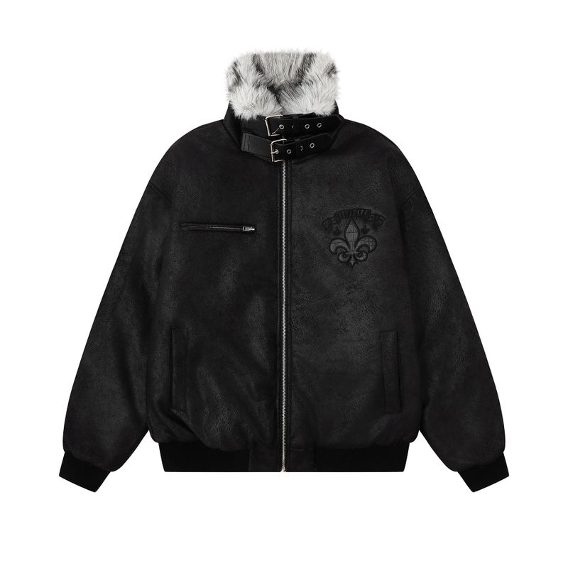 Berlin Leather Fur Collar Jacket