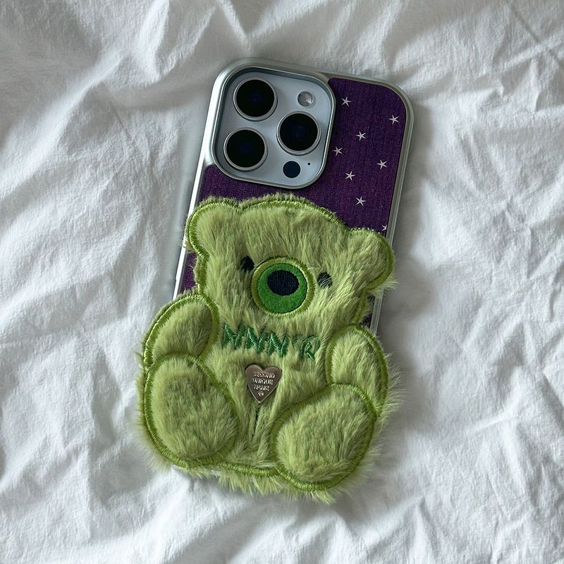 seconduniquename（セカンドユニークネーム）の「SUN CASE PATCH COZY BEAR GREEN (GLOSSY SILVER)（Smartphone Accessories）」